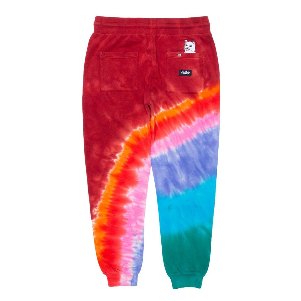 RIPNDIP OG PRISMA EMBROIDERED SWEATPANTS (RED TIE DYE) - Picture 2 of 11